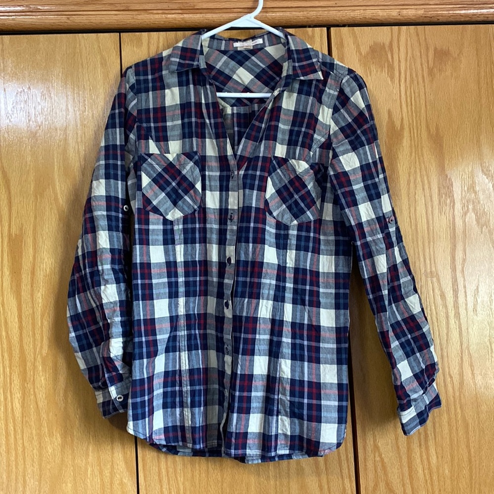 Skies Are Blue plaid button up shirt